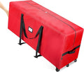 BALEINE 9 ft Rolling Christmas Tree Storage Bag, 3 Swivel Wheels for Easy Moving, Heavy Duty 600D Oxford Fabric Extra Large Artificial Christmas Tree Bag with Reinforced Carry Handles (Red)