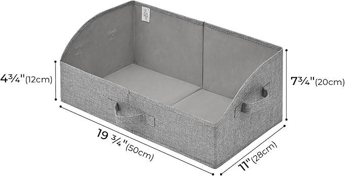 GRANNY SAYS Storage Bins for Closet, Trapezoid Storage Bins with Handles, Closet Storage and Organizer, Shelf Baskets for Clothes, Purse, Dog Toys, Dark Gray, Jumbo, 3-Pack