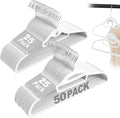 UEAKPIC Velvet Hangers 50 Pack, S-Shaped and Stackable Non Slip with 360°Swivel Hook, Ultra Thin and Space Saving Flocked, for Suits, Shirts, Coats, 15Lbs Capacity Heavy Duty, White