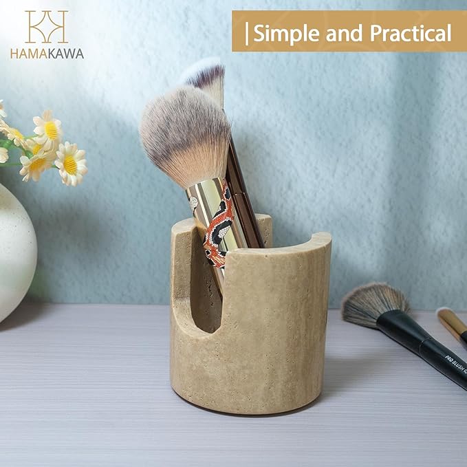 HAMAKAWA Natural Marble Travertine Sponge Rack, Beige Sink Storage Rack Suitable for Kitchen Countertops, Drying Rack, Sink Organizer