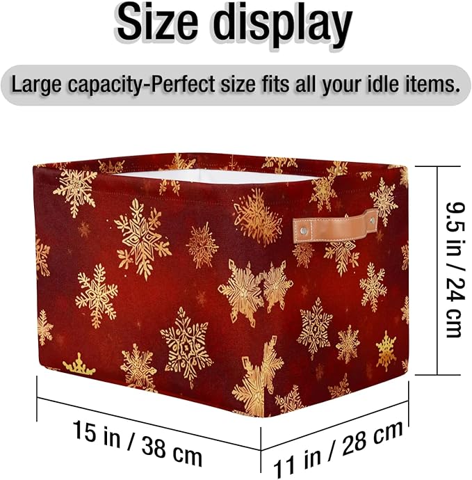 Red Storage Baskets Foldable Red Storage Box Bin,Waterproof Open Shelves Basket Clothing Organizer Toy Basket for Bedroom Home Decor