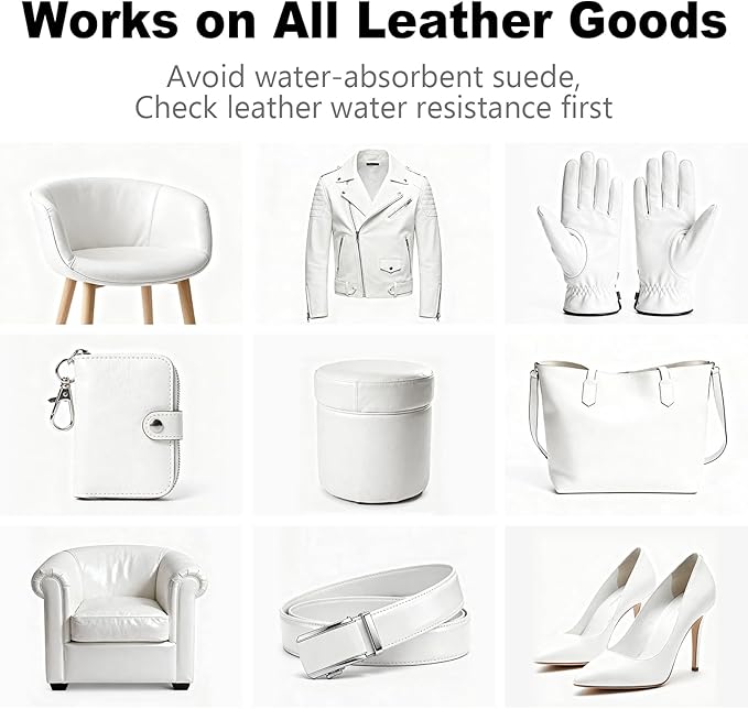 White Leather Repair Kit, White Leather Recoloring Balm, Leather Dye - Restore & Renew Scratch, Faded and Aged Leather & Vinyl Couches, Boots, Car Seats or Leather Furniture…