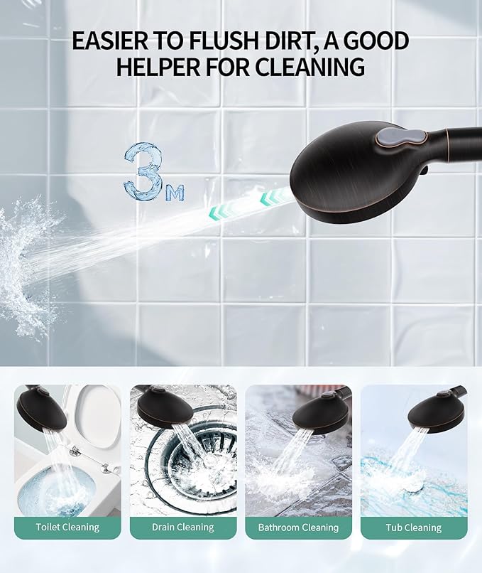 SR SUN RISE Filtered Shower Head with Handheld High Pressure 9 Spray Mode Showerhead Detachable Shower Head Water Softener Filters Beads for Hard Water Remove Chlorine 1 Filter ORB