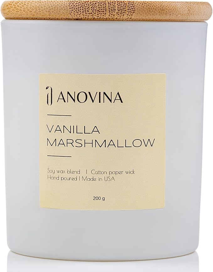 Vanilla Candle – Natural Soy Wax Scented Candle for Home, Long Lasting Vanilla Aroma, Cute Candles Gifts for Women for Birthday & Mother’s Day