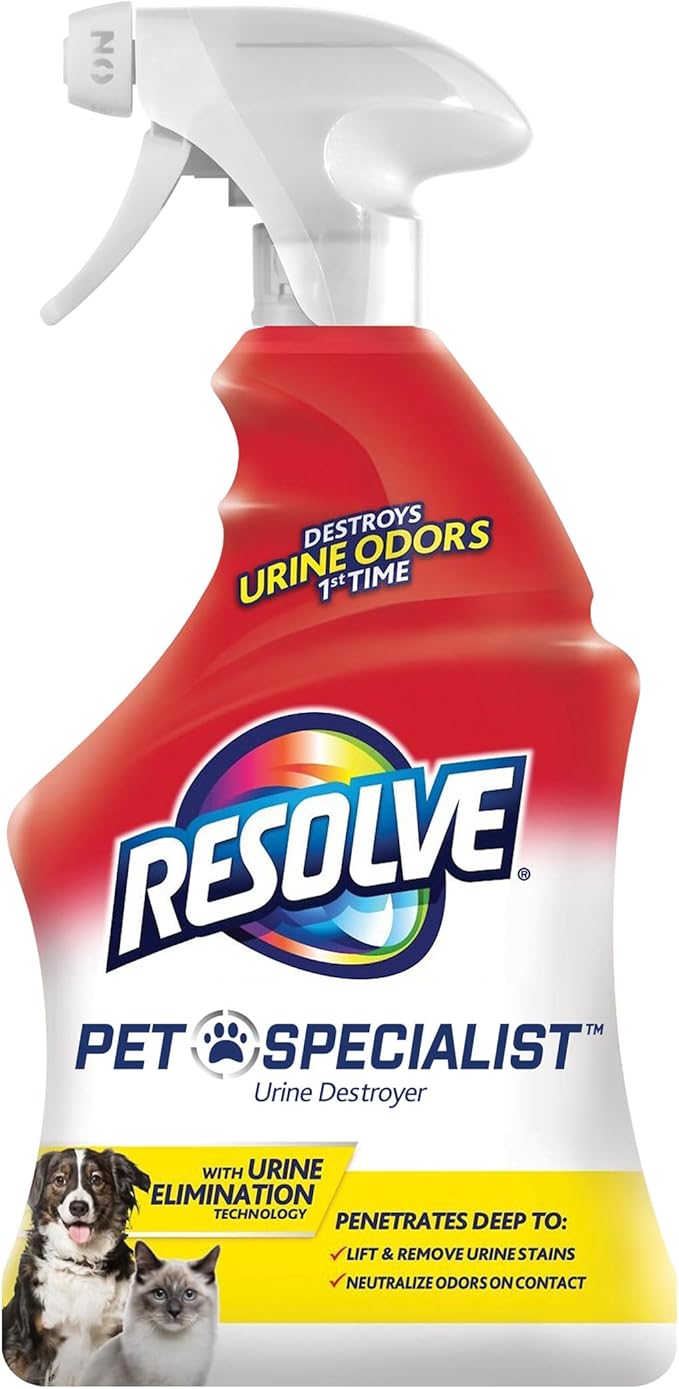Resolve Pet Specialist Urine Destroyer Carpet Cleaner Spray – Urine Eliminator for Pet Stains & Odors Up to 7 Days Old, 22oz