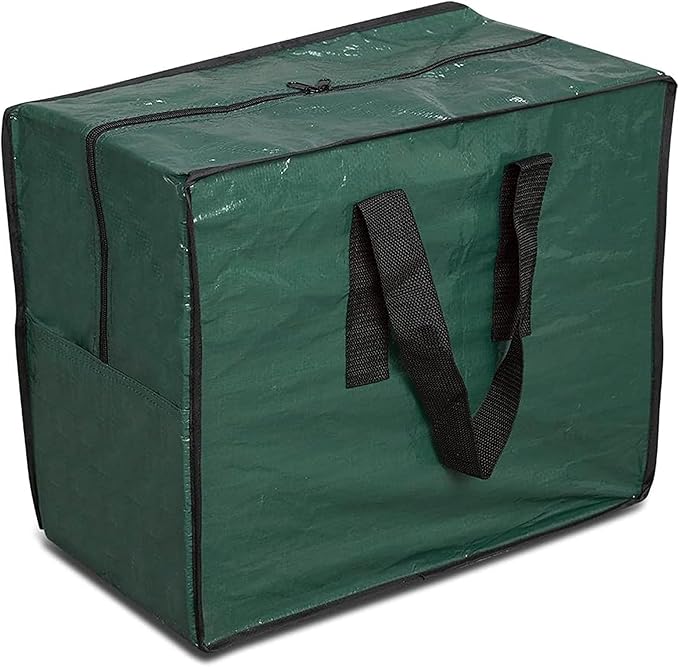 ProPik Christmas Ornaments Storage, Holiday Accessories Bag Tear-Proof Tarp 18 X 10 X 15 with Handles and Full Length Zipper (Green)