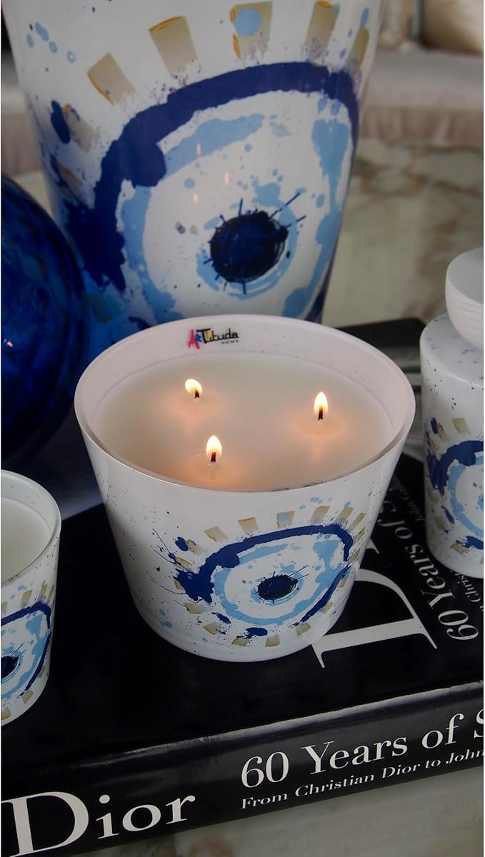 Scented Candle | Eco-Friendly Soy Blend Wax | Glass Luxury Candles | Perfect for Home Décor & Gifting | 150g | 10 cm Tall | Approx Burn Time - 80 Hours (Mal De Ojo, 10cm)