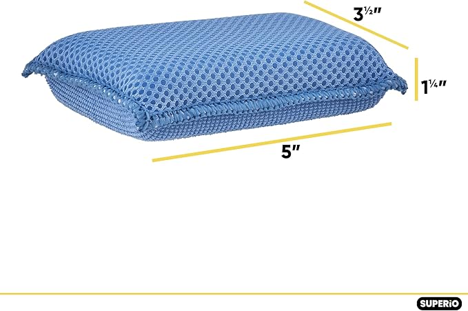 Microfiber Non-Scratch Dish & Kitchen Scrubber Heavy-Duty Household Cleaning Sponges, Multi-Purpose Cleaning Supplies for Dishes and Kitchens Pack of 6