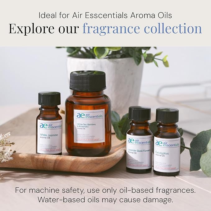 Air Esscentials The Mini Essential Oil Diffuser for Home, Waterless & Smart Portable Diffuser for Essential Oils, USB-C & Rechargeable with Adjustable Settings, Covers 300 Sq. Ft., Black