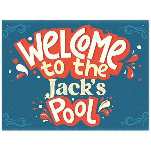Custom Pool Sign, Welcome to The Pool Fun for Pool Décor Sign, 18x24 Inches, Rust Free .063 Aluminum, Fade Resistant, Made in USA by Sigo Signs