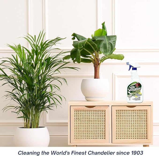 Sparkle Plenty Silk Sensation Artificial Flower & Leaf Cleaner & Shine, Fake Flower Dusting Spray, Silk Plant Cleaner Spray No Wipe, Drip Dry Cleaning Supplies for Artificial Tree (1 Gallon, 2 Pack)