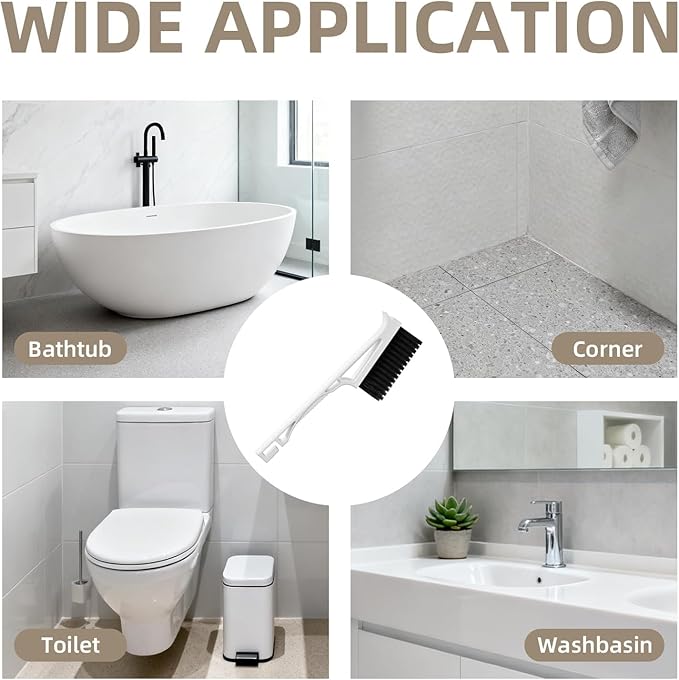 CLEANGOR Grout Cleaner Brush V Shape, Stiff Grout Cleaning Brushes for Tile Floor,Magic Brush, Bathroom Accessory, Cleaning Tools, Grout Scrub Brush Set for Shower, Bathroom, Kitchen, Household Use