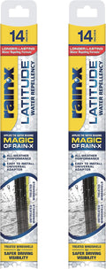 Rain-X 810202 Latitude 2-In-1 Water Repellent Wiper Blades, 14 Inch Windshield Wipers (Pack Of 2), Automotive Replacement Windshield Wiper Blades With Patented Rain-X Water Repellency Formula