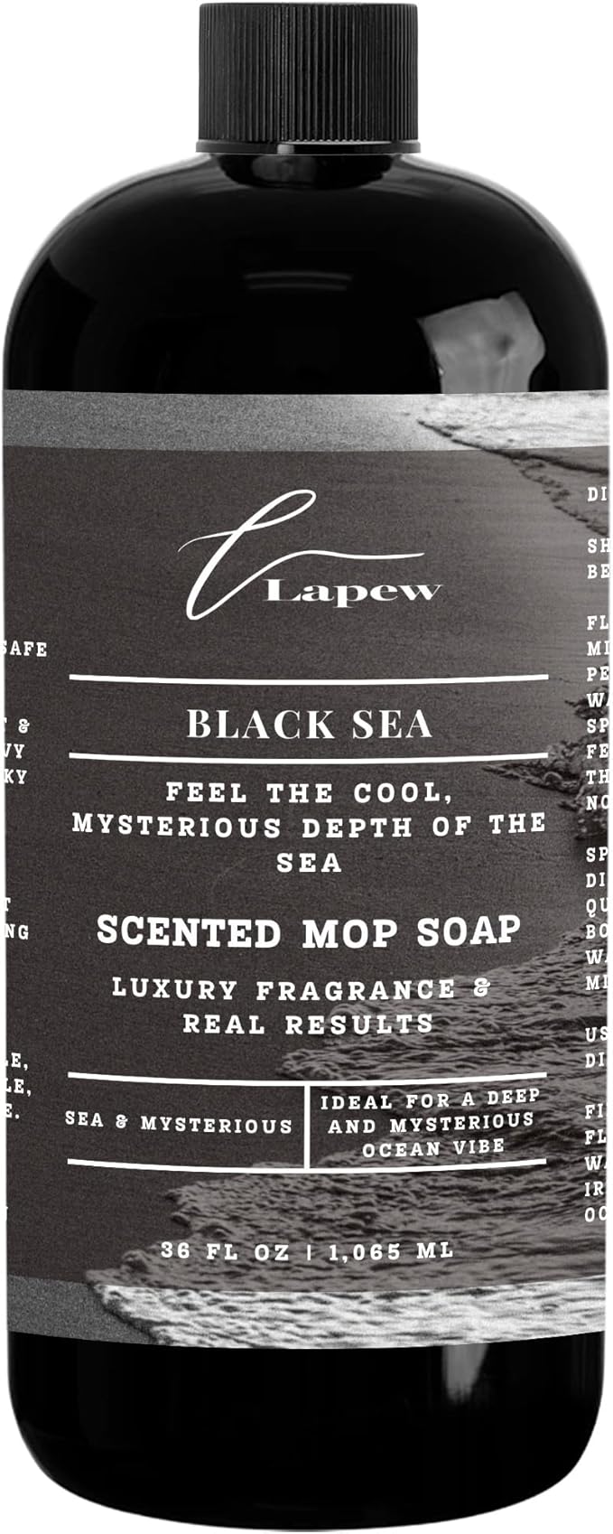 Lapew Black Sea Scented Mop Soap Concentrate 36 oz | Premium Fragranced Floor Cleaner | Streak-Free | Hard Floor Cleaning Solution | Eco Friendly | Made in USA