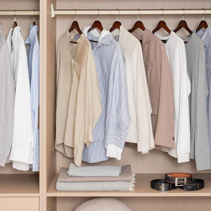 StorageWorks Clothes Hangers, Wooden Hangers 30 Pack for Closet, Wood Hangers for Coats, Shirts, Jackets, Pants, Suits, Walnut Color