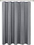 Biscaynebay Fabric Shower Curtain Liner 72" x 72", Dark Grey Water Repellent Stripes Bathroom Curtains Machine Washable