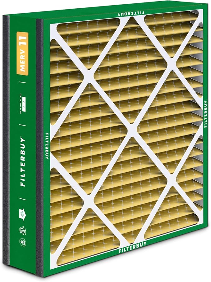 Filterbuy 20x20x5 Air Filter MERV 11 Superior Pet & Allergy Defense (2-Pack), Electrostatic Pleated HVAC AC Furnace Filters for Trion Air Bear 255649-103 & More (Actual Size: 19.63 x 20.63 x 4.88)