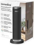 Homedics SereneScent Fabric Rechargeable Waterless Diffuser, Use with Homedics SereneScent Oil 120ml (Sold Separately) Cordless Aromatherapy, Adjustable Mist & Timer, 6 Calming Lights, Black