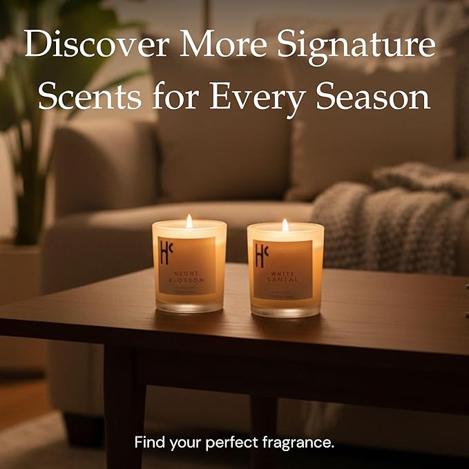 Night Blossom Single Wick Soy Candles, Luxury Scented Candles for Home - Up to 60 Hour Burn Time, Cruelty-Free Soy Wax Blend - Jasmine Fragrance, Notes of Apple & Musk (9 oz)