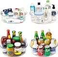 YCLADEC 4 Pack Lazy Susan 11.5" Inch Turntable Organizer Organization Storage Container Bins Spice Rack Cabinet Rotating Condiment for Pantry Countertop Kitchen Vanity Bathroom Jewelry Holder Clear