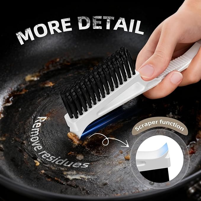 CLEANGOR Grout Cleaner Brush V Shape, Stiff Grout Cleaning Brushes for Tile Floor,Magic Brush, Bathroom Accessory, Cleaning Tools, Grout Scrub Brush Set for Shower, Bathroom, Kitchen, Household Use