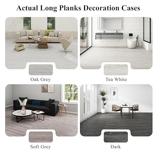 MULGREAT Peel and Stick Floor Tile, Waterproof Self Adhesive Vinyl Flooring 5-Pack Samples, Wood Grain Hard Core Easy DIY 6x4 inch Mini Pieces (Sample)