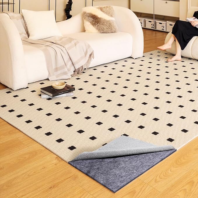 Extra Large Area Rug Cushioned Pad, 8x10 Ft Thick Felt Pad for Hardwood Floors, Keeps Rug in Place Soft