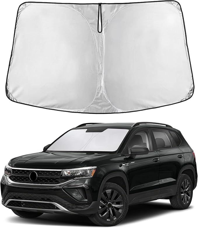 EcoNour Windshield Sun Shade Compatible for VW Tiguan 2018–2026 | Custom Fit SUV Front Window Sunshade | Foldable UV & Heat Reflective Sun Visor