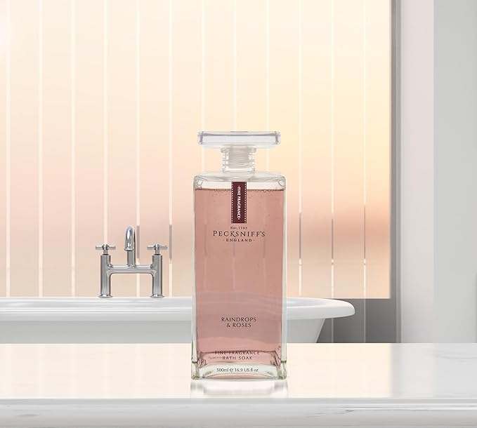 Pecksniffs Prestige 500ml Bath Soak Decanter Raindrops & Roses