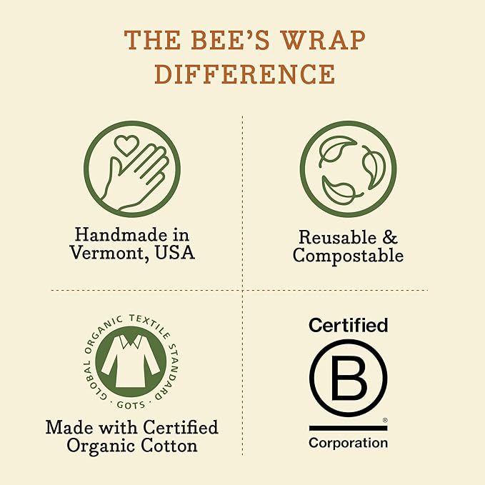 Bee's Wrap Beeswax Wraps for Food - Made in USA Reusable & Organic Food Wraps & Bowl Covers - Eco-Friendly Alternative to Aluminum Foil, Honeycomb & Bees + Bears Assorted 5 Pack (2L, 3M)