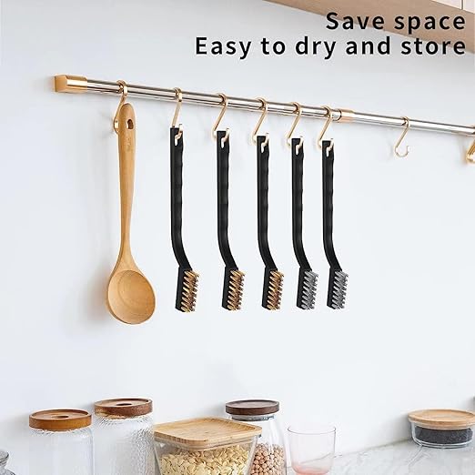 6-Piece Deep Cleaning Brush Wire Brush Set for Removing Weld Slag Rust Grill Cleaning Paint Scrubbing etc