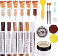 SEISSO Wood Furniture Repair Kit, 6 Colors Wood Fillers and Touch Up Markers, Wooden Putty, Wood Polish Wax for Repair Scratches, Stains, Cracks of Laminate, Door, Table, Cabinet, Floor