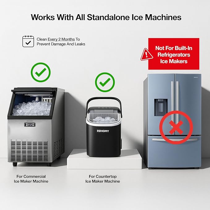 Ice Machine Cleaner and Descaler 32oz 2-Pack | Ice Maker Cleaner for All Brands; Opal, Scotsman, Manitowoc, Affresh, Active, etc. Countertop Icemaker Cleaners Solution | Icemaker Cleaners and Descaler