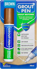 Grout Pen Brown Tile Paint Marker: Waterproof Grout Paint, Tile Grout Colorant and Sealer Pen - Brown, Wide 15mm Tip (20mL)