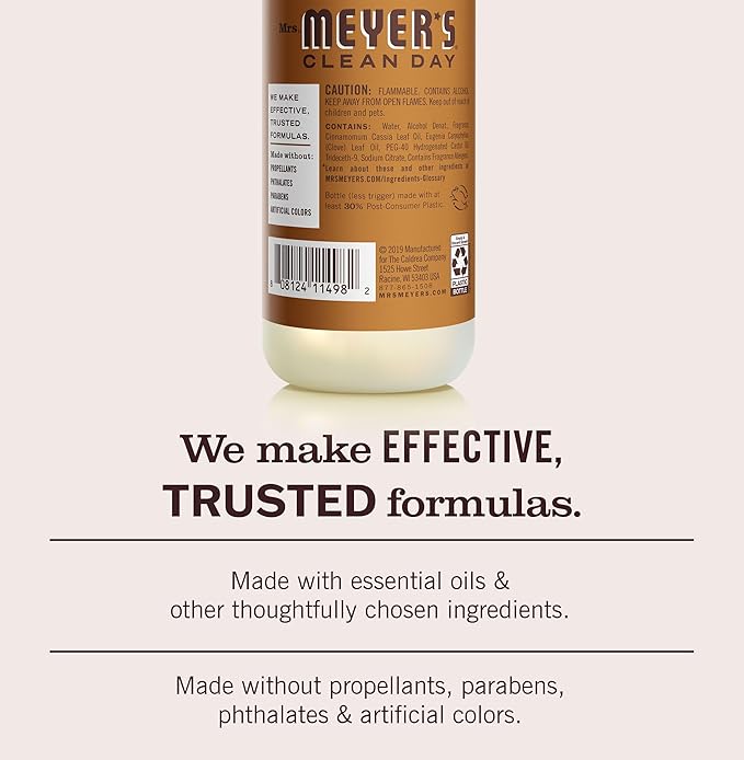 MRS. MEYER'S CLEAN DAY Room and Air Freshener Spray, Non-Aerosol Spray Bottle Infused with Essential Oils, Acorn Spice, 8 fl. oz