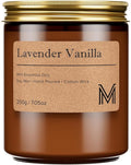 M&SENSE LavenderVanilla Scented Christmas Candle Gift, Aromatherapy Candle Set for Women, Soy Wax Candles Home Scented, Long Lasting Amber Jar Candles Gift for Christmas, Thanksgiving, Holiday