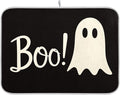 Halloween Ghost Boo Dish Drying Mat for Kitchen Countertop 16x18 Spooky Black Small Drying Mat Reusable Quick Dry Dish Sink Mats Easy Clean Decorative Essentials