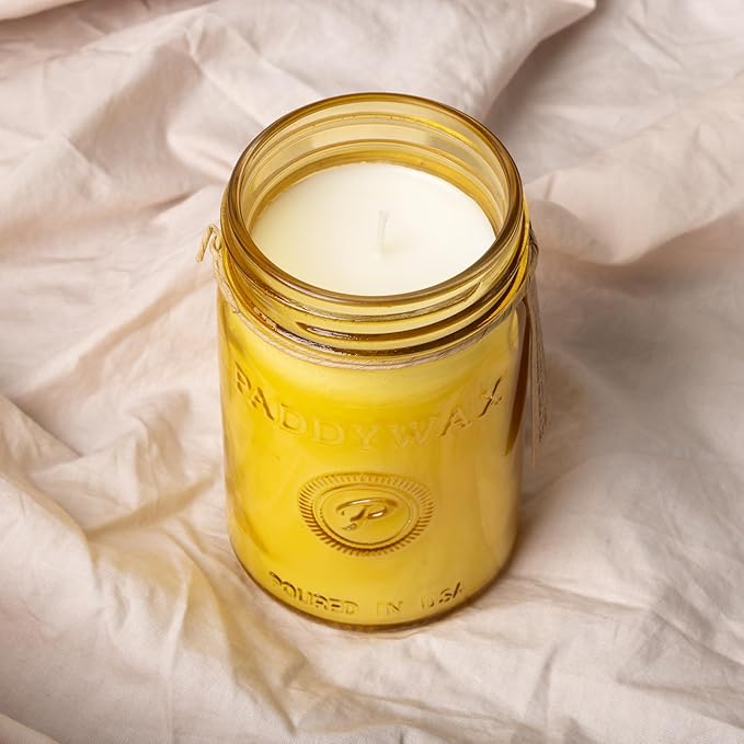 Paddywax Scented Candles Relish Collection Soy Wax Artisan Candle in Glass Jar with Lid, 9.5-Ounce, Fresh Meyer Lemon