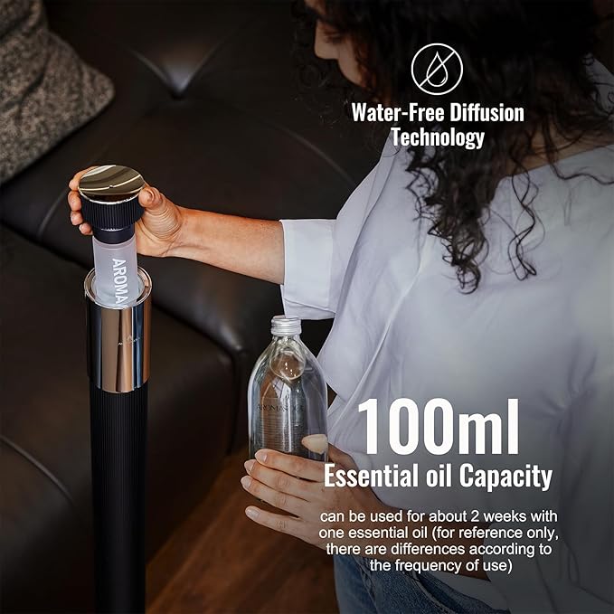 40-inch Large Waterless Essential Oil Diffuser, Luxury Hotel Scent Diffuser, Included 120ml Fragrance Oils, App Control,Scent Machine for Home,2000Sq.Ft Coverage, for Home, Office,Hotel,Spa,Deep Blue