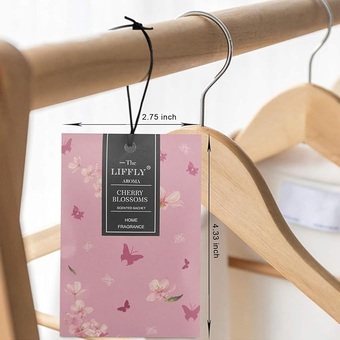 LIFFLY 14 Packs Scented Sachets Bags for Drawers and Closets Long-Lasting Home Fragrance Sachet Lavender Cherry Blossoms Lilac Fresh Linen Eucalyptus Peppermint Lemongrass 7 Scent Gift Box