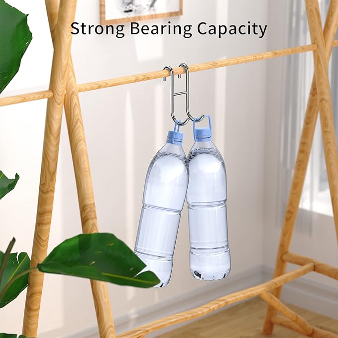 Over Shower Glass Door Hooks, 2 Pack Silver 304 Stainless Steel Shower Door Hooks, Bathroom Frameless Drilling-Free Hanger, Towel Hooks, for Bathing Suits, Robe, Towel, Squeegee, Loofah, Shaver
