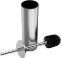 WZKALY Toilet Brush and Holder Set, Stainless Steel Toilet Bowl Brush with Lid, Rust Proof Toilet Cleaner Brush with Caddy, Durable Bristles, Splash Proof, Ideal for Bathroom (1 Pack, Brushed Nickel)