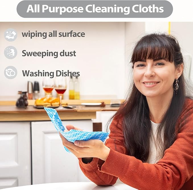 UKEENOR Disposable Cleaning Cloths Dry Handi Wipes Reusable Dish Cloths Multi Use Reusable Cleaning Towels,Machine Washable J Cloth,Heavy Duty Handy Wipes 13.7" X 15.7" 40 Count