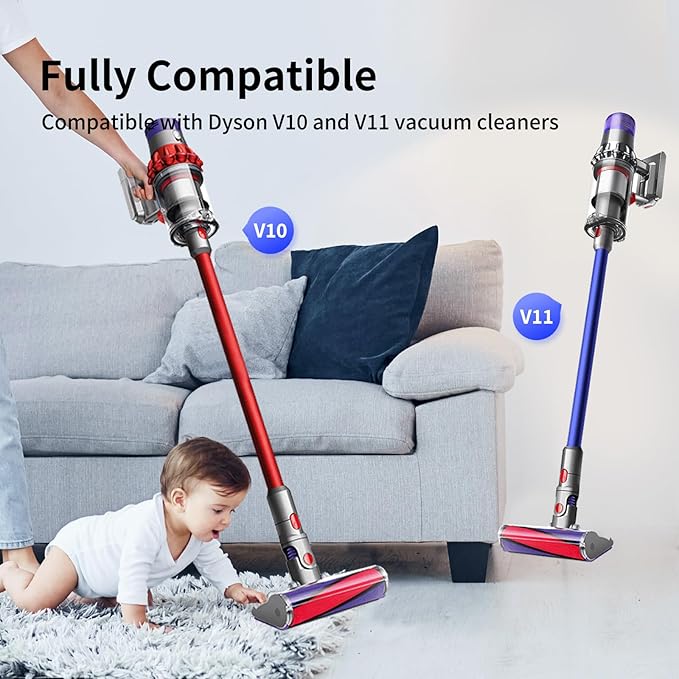 Soft Roller Cleaner Head Compatible with Dyson Cyclone V10 Absolute,V10 Animal,V10 Total Clean +,V11 Cordless Vacuum Cleaners,Vacuum Head Replacement Suitable for Hard Floor