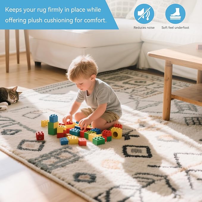 Warmstar 2x8 FT Non Slip Rug Pad,100% Waterproof Felt Rug Pad for Hardwood Floors,1/8” Thick Soft Carpet Pad with Natural Rubber Backing, Secure Grip & Floor Protection