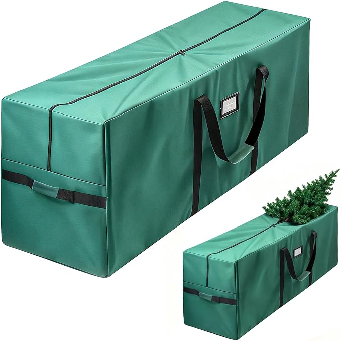 Christmas Tree Storage Bag, Fits Up to 9-11 Ft Artificial Xmas Trees, 600D Heavy-Duty Waterproof Storage Bags with Reinforced Handles & Dual Zippers for Trees Cushion Furniture