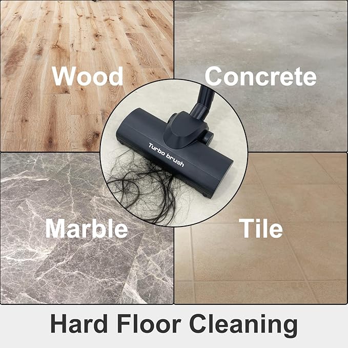 1-1/4" Turbo Brush Vacuum Accessory, as 1.25 Inch Shopvac Canister Universal Wet Dry Vac Floor Head Attachment, Ideal for Pet Hair Removal on Carpets Area Rugs Hardfloors (Turbo Brush)