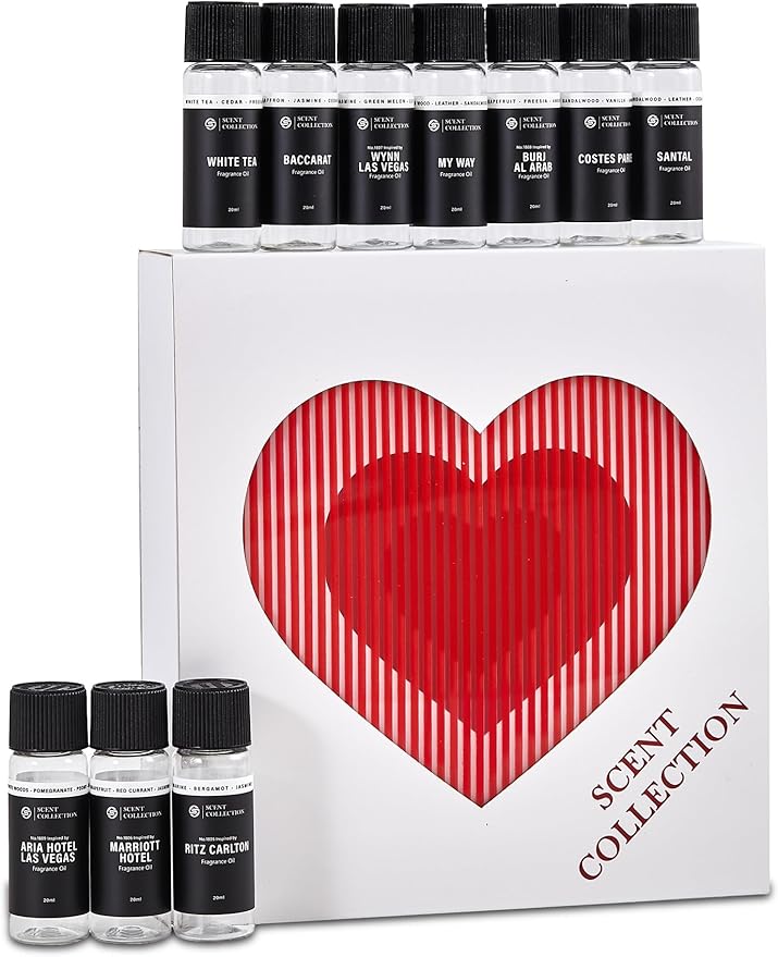 Hotel Diffuser Oil Set - Inspired by 5-Star Hotels - Gift Set for Diffuser & Room Scenting - Aromatherapy Oils with Notes of Cardamom, Tuscan Leather, and Sandalwood (20 ml/ 0.68 fl oz,Top 10 Scents)