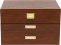 Wooden Jewelry Box for Women, 3 Layers Large Wooden Jewelry Organizer Box Watches Necklace Ring Storage Box for Women (Brown 3 Layer)