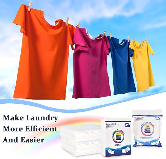 CONLI Color Catchers for Laundry, 200 Grabber Sheets Essential for Home Use - Maintains Original Color of Clothing, Suitable for Apartment, School, Travel